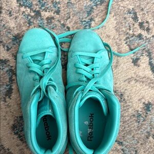 Reebok women suede Turquoise Sneakers